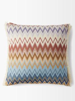 商品Missoni | Margot fringed zigzag-jacquard cushion,商家MATCHESFASHION,价格¥2198图片