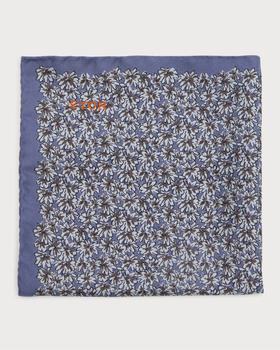 商品Men's Floral-Print Silk Pocket Square图片