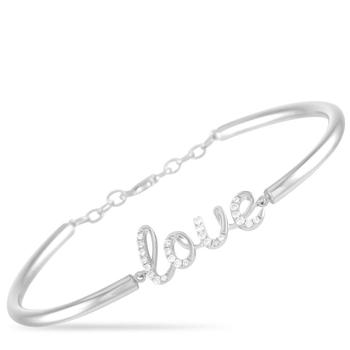 商品14K White Gold 0.25 ct Diamond Love Bracelet图片