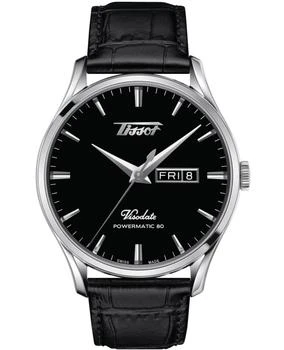 推荐Tissot Heritage Visodate Powermatic 80 Black Dial Leather Strap Men's Watch T118.430.16.051.00商品