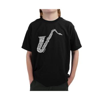 萨克斯, LA Pop Art | Big Boy's Word Art T-Shirt - Sax商品图片 