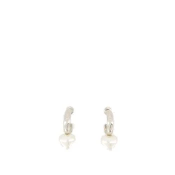 推荐Simone Rocha Pearl Heart Drop Designed Hoop Earrings商品