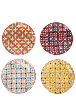 POLSPOTTEN | Set Of 4 Hippy Ceramic Plates,商家LUISAVIAROMA,价格¥487