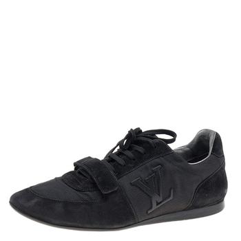 lv低帮鞋, [二手商品] Louis Vuitton | Louis Vuitton Black Fabric And Suede Low Top Sneakers Size 43商品图片 满1件减$100, 满减