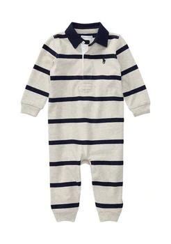 Ralph Lauren | Lauren Childrenswear Baby Boys Striped Cotton Rugby Coveralls,商家Belk,价格¥213