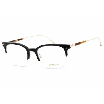 推荐Tom Ford Men's Eyeglasses - Black/Gold Half-Rim Plastic Frame | FT5645-D-B 001商品