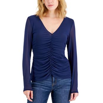 PRIVATE WHITE V.C., INC International | I.N.C. International Concepts® Women's Ruched-Center V-Neck Top, Created for Macy's商品图片 