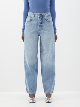 推荐Taper organic-cotton high-waisted tapered jeans商品