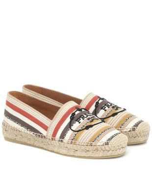 Prada | Striped canvas espadrilles商品图片,