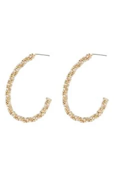 Nordstrom | Crystal Chain Twist Hoop Earrings,商家Nordstrom Rack,价格¥90