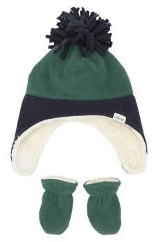 Little Me | Colorblocked Fleece Lined Trapper Hat & Mittens Set,商家Nordstrom Rack,价格¥49