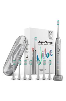 商品AquaSonic | VIBE Series Charcoal Gray UltraSonic Whitening Toothbrush with 8 DuPont Brush Heads & Travel Case,商家Nordstrom Rack,价格¥252图片
