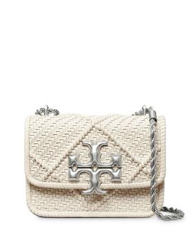 tory burch eleanor, Tory Burch | Eleanor Woven Leather Small Convertible Shoulder Bag商品图片 