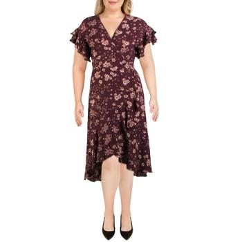 Max Studio | Max Studio Womens Floral Hi-Low Wrap Dress商品图片,1.3折起, 独家减免邮费