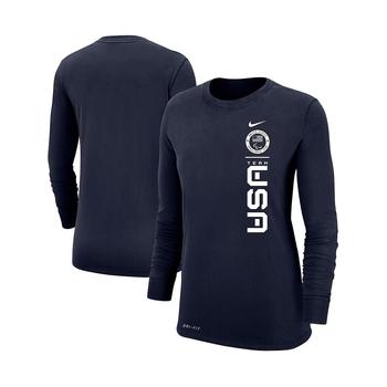 美国nike, NIKE | Women's Navy U.S. Paralympics Logo Performance Long Sleeve T-shirt商品图片 