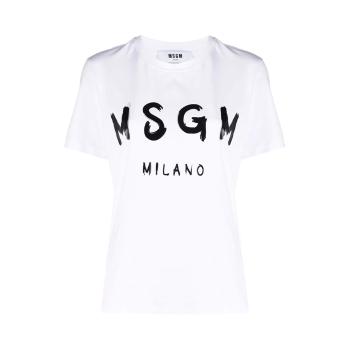 MSGM | MSGM 女士白色短袖字母logo圆领棉质T恤 2000MDM510-200002-01商品图片,满$100享9.5折, 满折