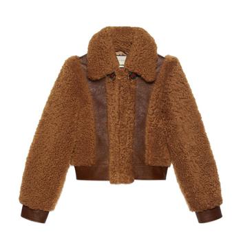 推荐Brown Curly Shearling Jacket商品