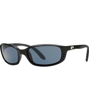 推荐Costa Del Mar Brine Black Rectangle Grey Unisex Sunglasses BR 11 OGP商品