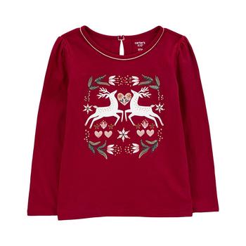 Carter's | Little Boys Christmas Reindeer Jersey T-shirt商品图片,