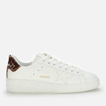 推荐Golden Goose Women's Pure Star Leather Chunky Trainers - White/Leopard商品