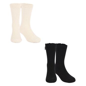 商品Pack of 2 glittery socks with bows in black and white图片