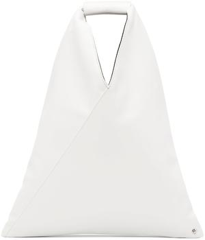 MAISON MARGIELA | White Faux-Leather Small Triangle Tote商品图片,3.3折