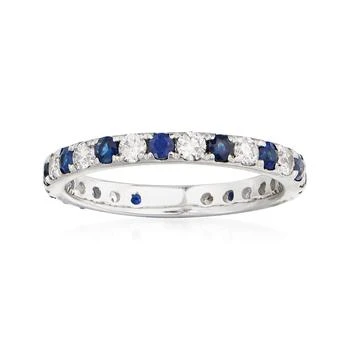 Ross-Simons | Ross-Simons Sapphire and . Diamond Eternity Ring in 14kt White Gold,商家Premium Outlets,价格¥5255
