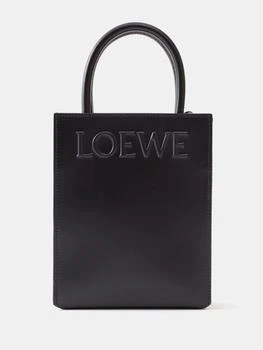 推荐A5 debossed-logo leather tote bag商品