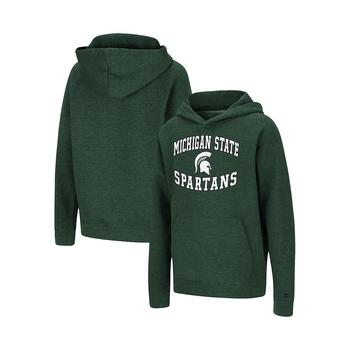 推荐Youth Boys Heathered Green Michigan State Spartans Circling Raglan Pullover Hoodie商品