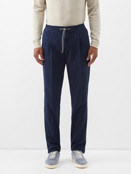 推荐Drawstring-waist cotton-blend trousers商品