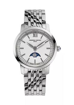 Frederique Constant | Women's Swiss Simline Moonphase Silver-Tone Stainless Steel Bracelet Watch商品图片,