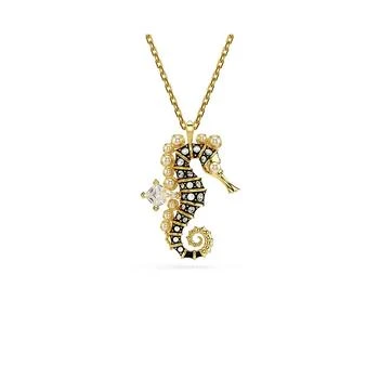 Swarovski | Crystal Swarovski Imitation Pearls, Seahorse, Blue, Gold-Tone Idyllia Pendant Necklace 独家减免邮费