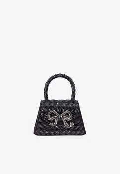 推荐Micro Bow Crystal Embellished Top Handle Bag商品