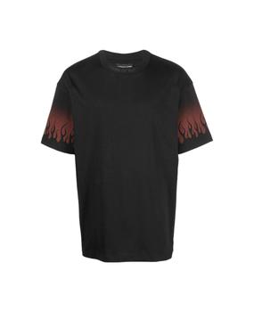 推荐Black T-shirt With Negative Red Flames商品
