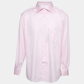 zegna 衬衫, Zegna | Ermenegildo Zegna Su Misura Pink Cotton Tailored Fit Shirt 4XL商品图片 8.8折