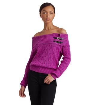 Off-the-Shoulder Cable-Knit Sweater product img