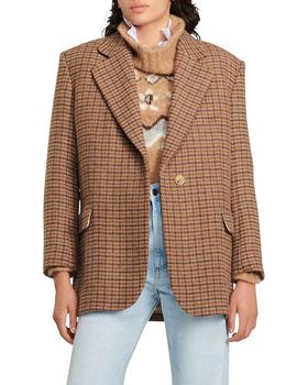 sandro外套是什么牌子, Sandro | Jenna Oversized Checkered Jacket商品图片 独家减免邮费