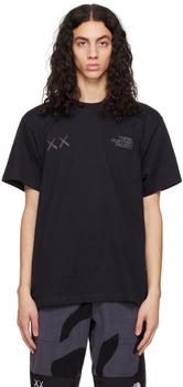 The North Face | Black KAWS Edition Embroidered T-Shirt商品图片,