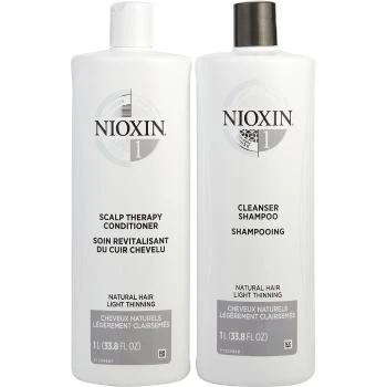 NIOXIN | NIOXIN 丽康丝 洁净系统1护发套装（洗发露1L+护发素1L） 1套 适合轻微脱发油性细软发质使用,商家FragranceNet,价格¥296