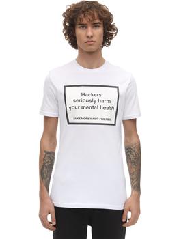 推荐Hackers Printed Cotton Jersey T-shirt商品