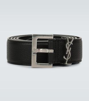 Yves Saint Laurent | Slim grained leather belt商品图片,