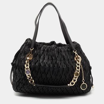 推荐Bvlgari Black Quilted Leather Monete Tote商品