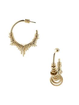 商品In Bloom Revival Medium 9K Gold-Plated Hoop Earrings图片