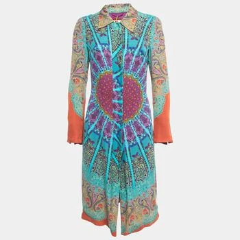 推荐Etro Multicolor Printed Silk Button Front Short Dress M商品