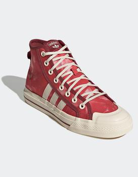 阿迪达斯男鞋帆布鞋, Adidas | adidas Originals Nizza Hi RF trainers in red商品图片 