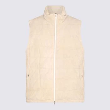 Brunello Cucinelli | Brunello Cucinelli Beige Leather Jacket,商家Baltini,价格¥17168