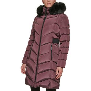 Calvin Klein | Women's Faux-Fur-Trim-Hooded Puffer Coat, Created for Macy's商品图片,7.5折起×额外7折, 额外七折