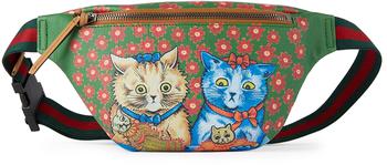 古驰腰包, Gucci | Kids Green Cat Print Belt Bag商品图片 