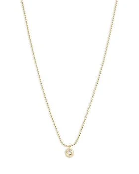 Argento Vivo | Cubic Zirconia Bezel Pendant Necklace in 18K Gold Plated Sterling Silver, 16"-18",商家Bloomingdale's,价格¥326