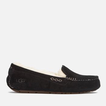 ugg拖鞋, UGG | UGG Women's Ansley Moccasin Suede Slippers - Black商品图片 额外6.5折, 额外六五折